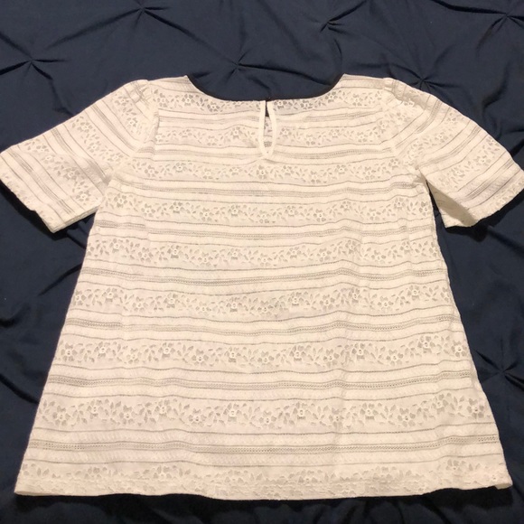 LOFT White Lace Top- size XS - Picture 2 of 3